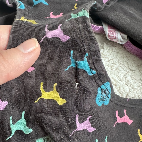 FLAWED | VS PINK | Vintage Black & Rainbow Extra Low Rise Boy Shorts | Size Med - Picture 9 of 9